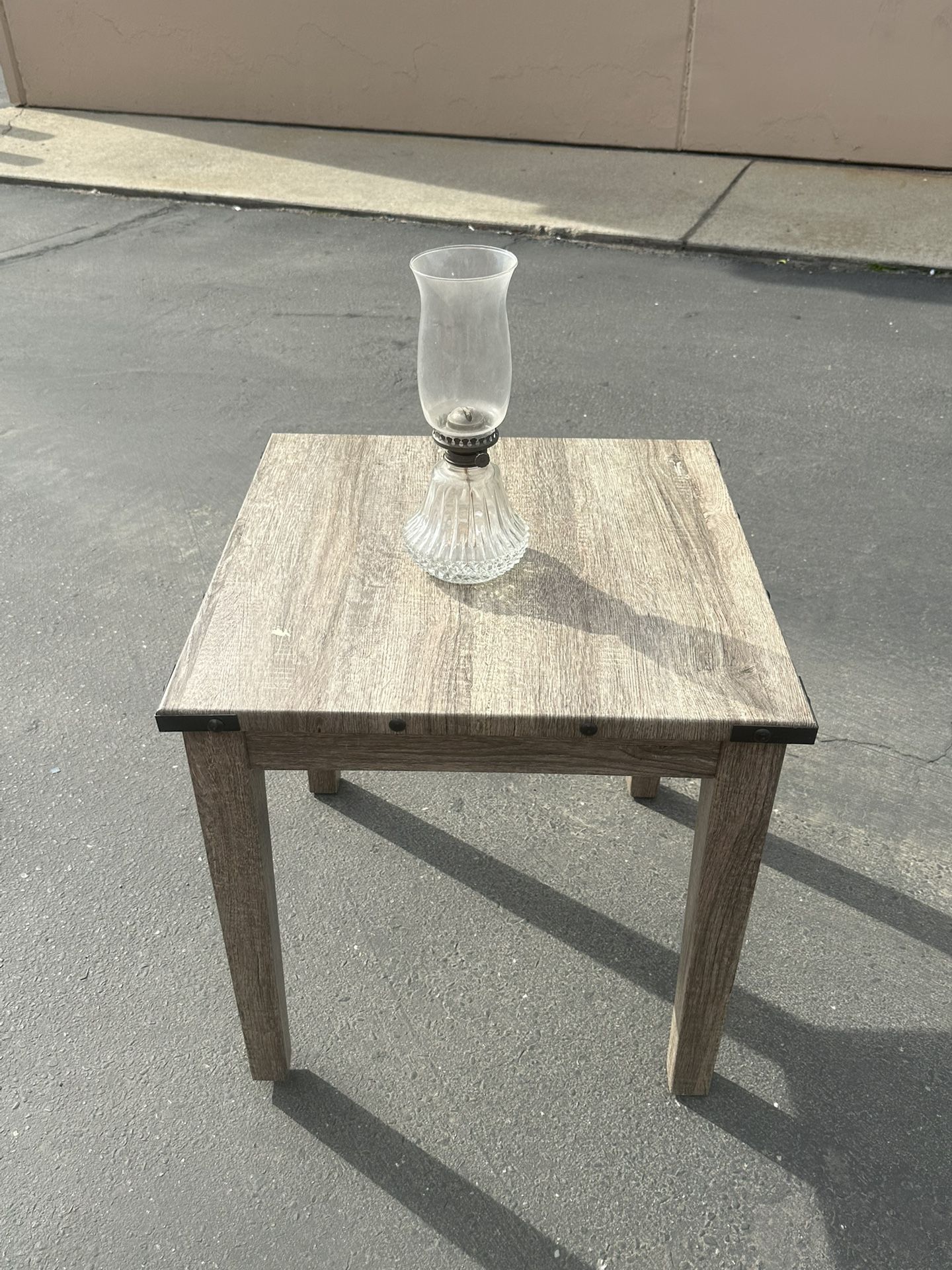 Oil Lamp And Side Table