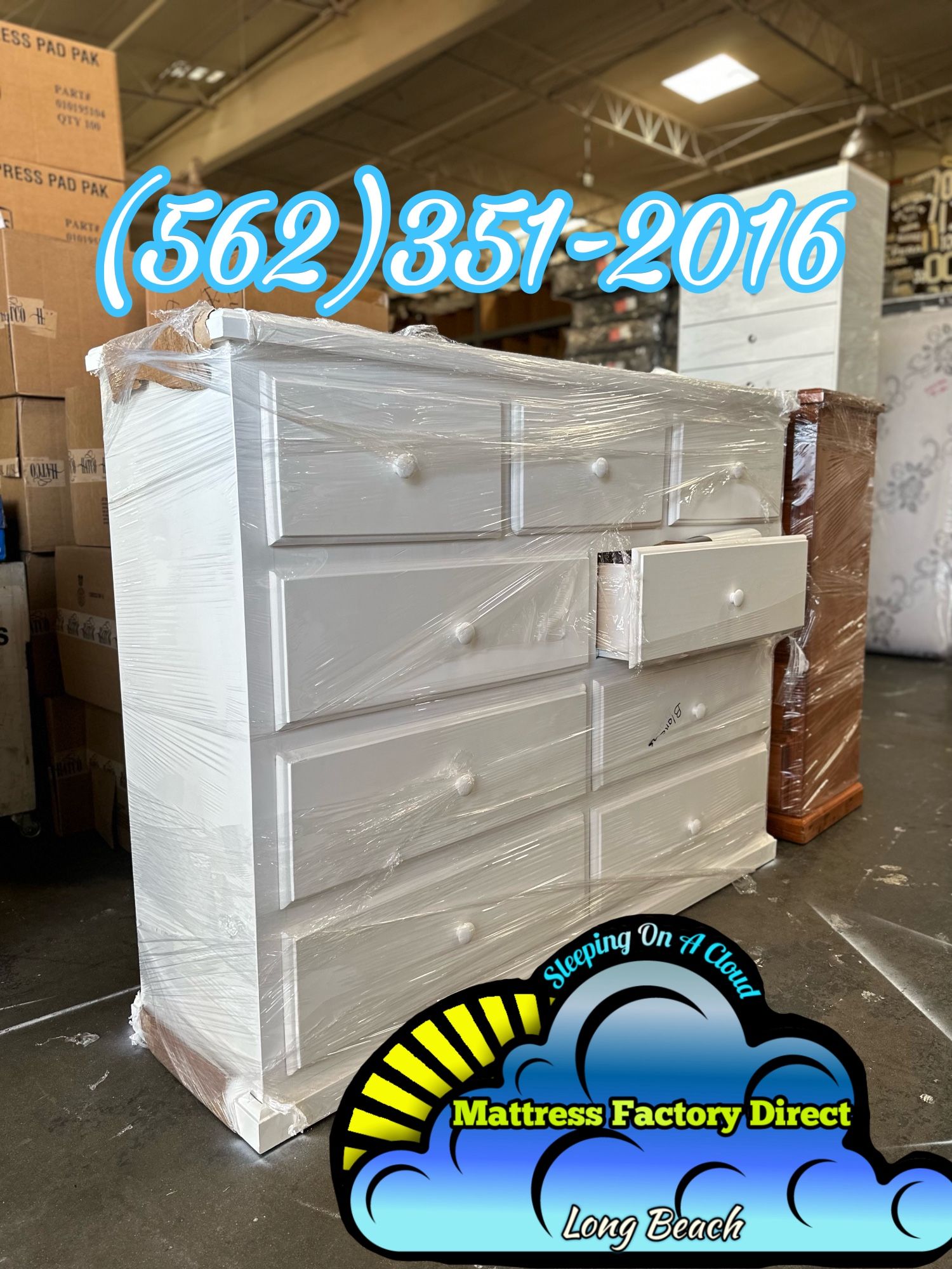 White Nine Drawer Dresser Chest Cajonera Comoda