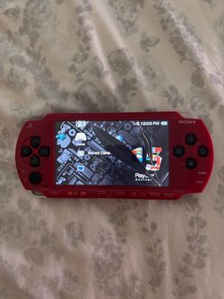 Sony PSP Handheld Console Red Cracked Screen