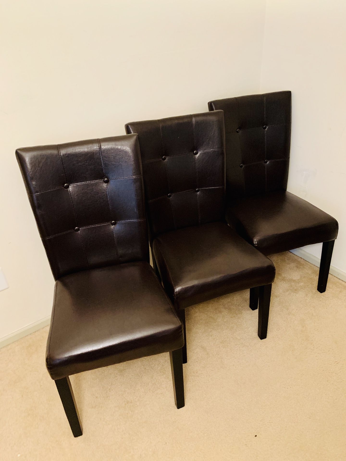 Set of 3 Ashley Furniture Leather Dining Room Chairs