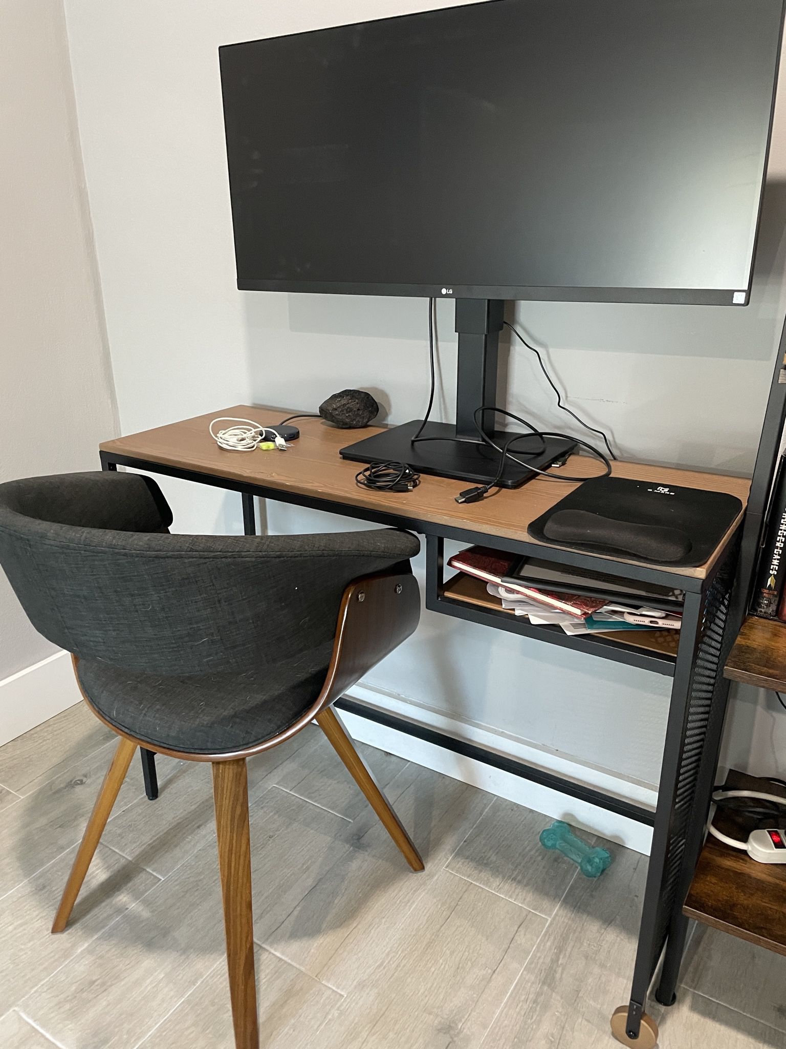 Armen Living Chair And IKEA FJÄLLBO Laptop Desk