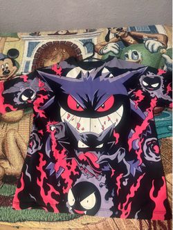 Pokemon Gengar T Shirt AOP Modern Bootleg Rare SIZE Small Calidoscopic