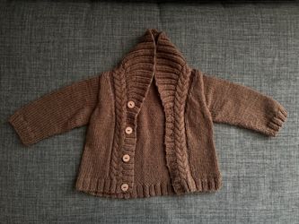 Crochet Boy’s Brown Cardigan