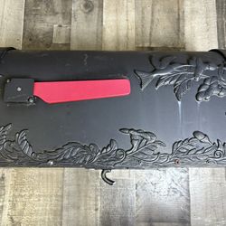 Decorative Black Metal Mailbox w/ Hummingbird Design 