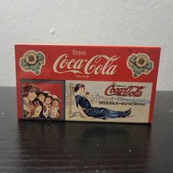 Vintage 1980s Coca Cola Metal Match Box Cover