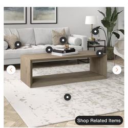 Osmond 58 in. Antiqued Gray Oak Rectangle Particle Board Top Coffee Table