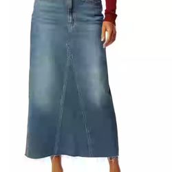 Very Trendy & Cute Levi's Medium Wash Denim Maxi Skirt With Back Slit