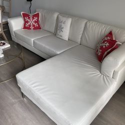 White sectional sofa