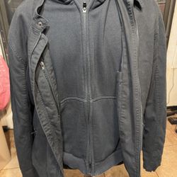 PreOwned Harley Davidson 2 Piece Jacket Hoodie Black Zipper Men's Large