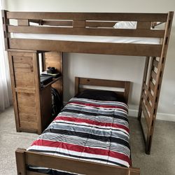 Bunk Bed with Twin Mattresses and Chest