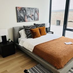 Upholstered Bed With Mattress 