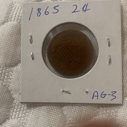 1865 2 Cent Coin  U.S Coin