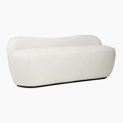 Cb2 WHITE BOUCLE UPHOLSTERED BENCH