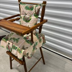Vintage CASS TOYS Wooden Doll High Chair Antique Toy Old Dolly Girl Baby.. 24” high chair, 14” wide” , 11” depth 