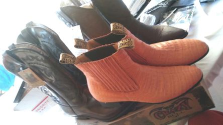 Blow out on boots leather.