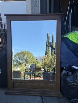 Large wood mirror