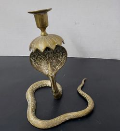 Brass Cobra Snake Shaped Decorative Candle Holder