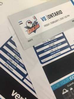 Two Tickets to the gulls game Tonight! Section LJB Row 3!