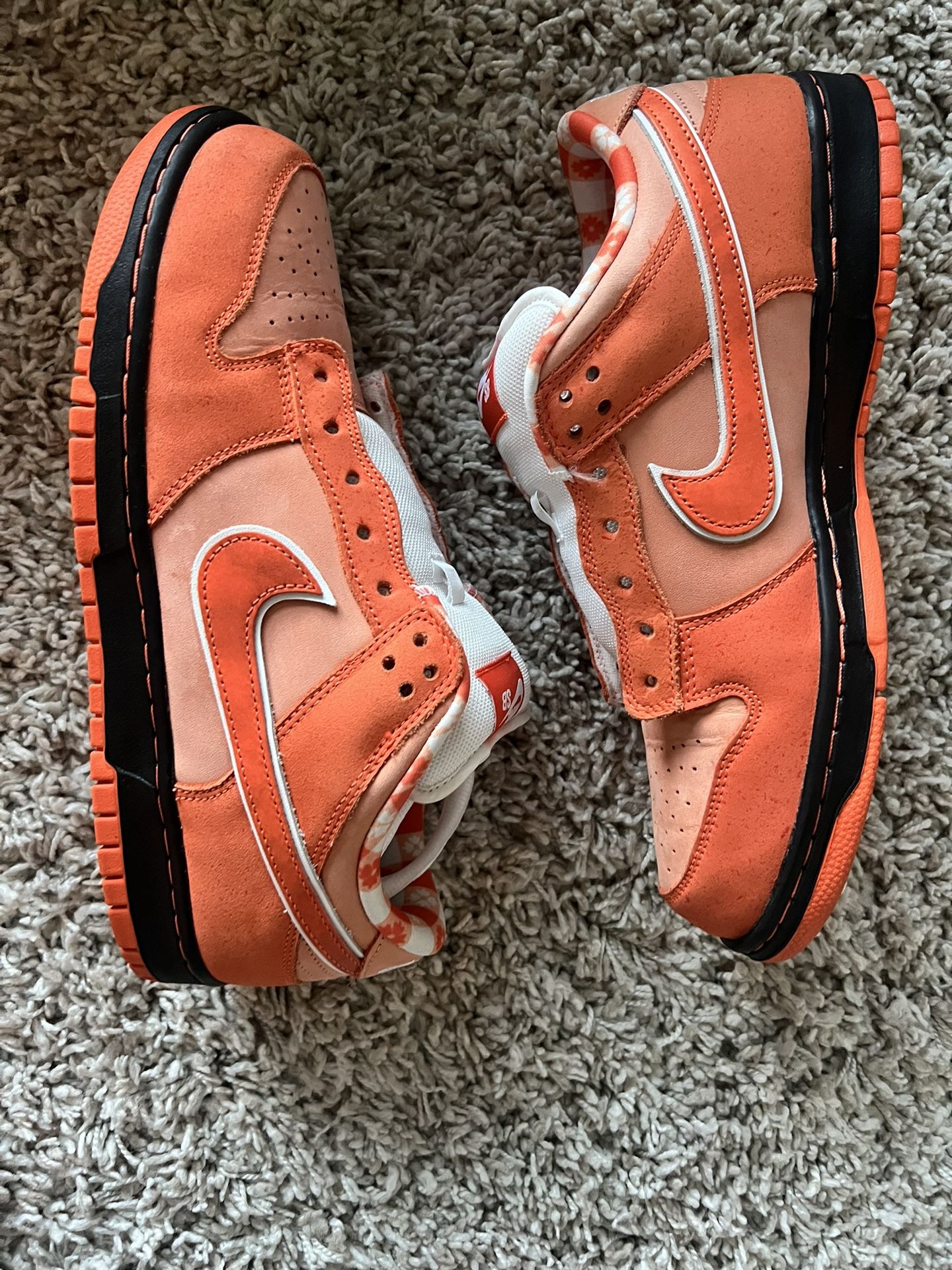 Orange Lobster SB dunks 10.5