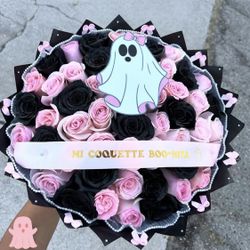 Pink and black ghost bouquet