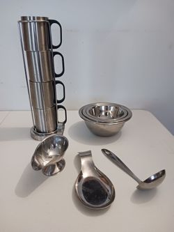 Lot of Stainless Steel Kitchen Items