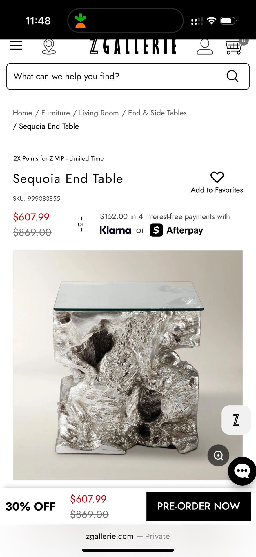 ZGallerie Sequoia End Table