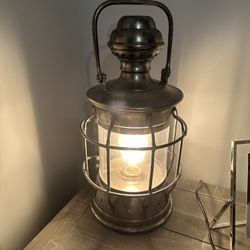 Vintage Distressed Red  & Antique Bronze Lantern - Unique and Charming Decor Piece
