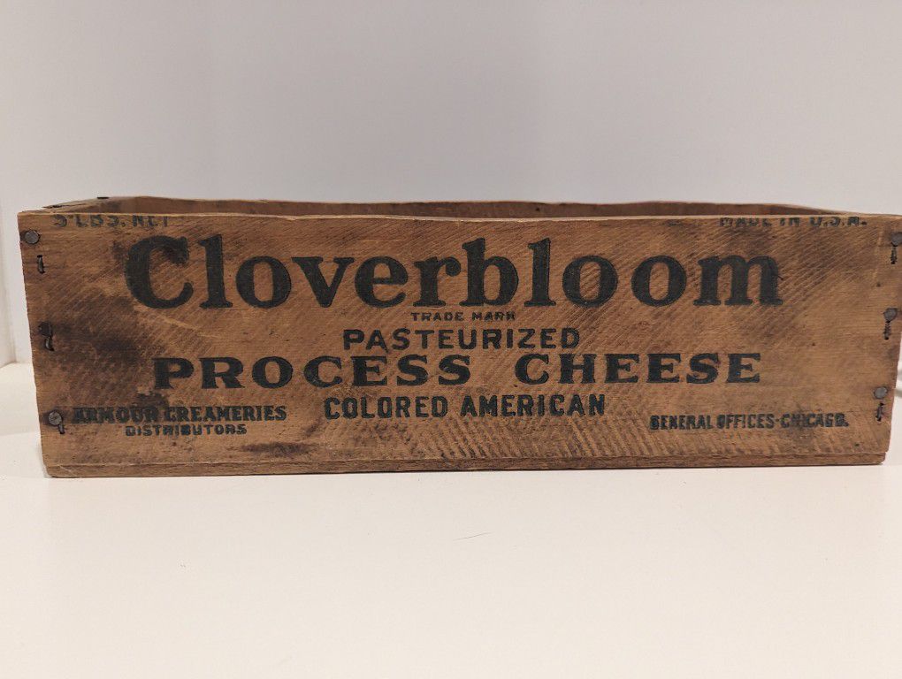 Armours Cloverbloom Cheese Crate Box 4x4x12 Inches