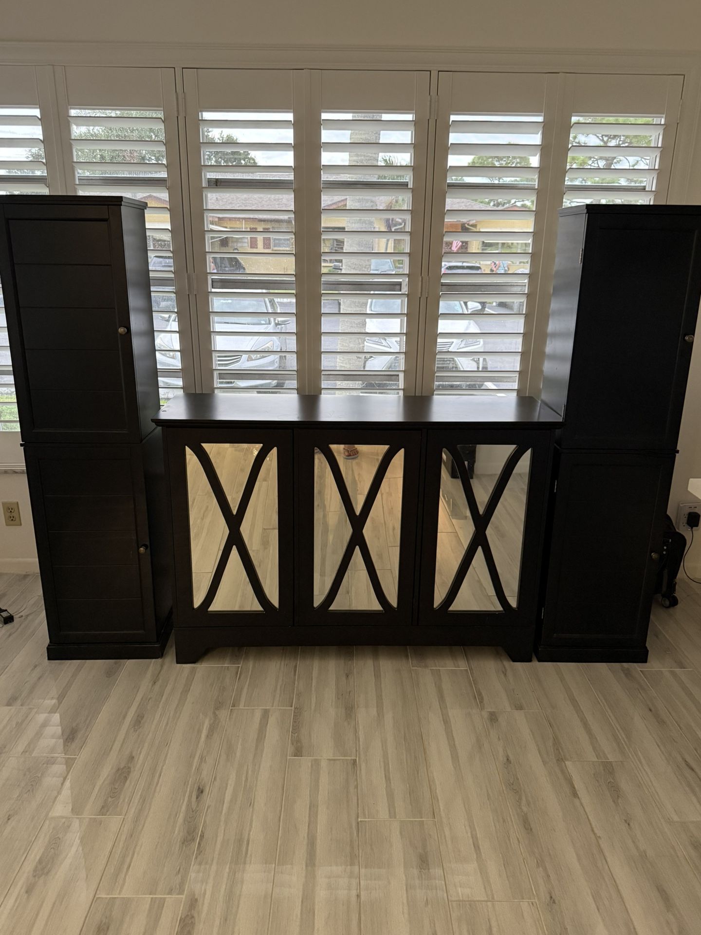 3 Piece Buffet With Two Matching Shelves 