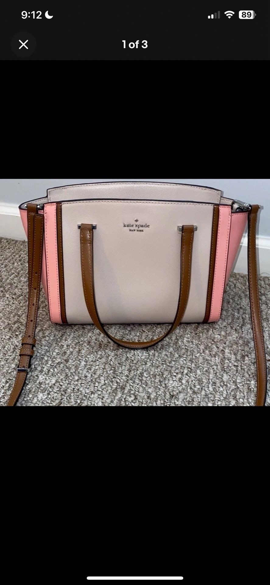 Certified Authentic Beige/Pink Kate Spade Tote
