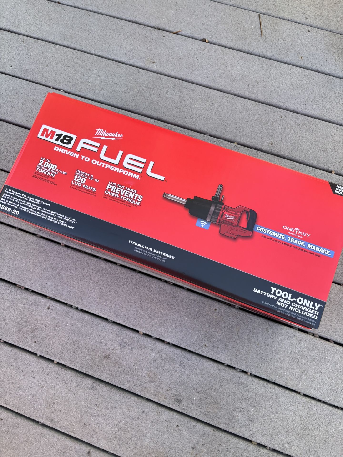 Milwaukee M18 FUEL 18V Lithium-Ion Brushless Cordless 1 in. Impact Wrench Extended Reach D-Handle (Tool-Only)
