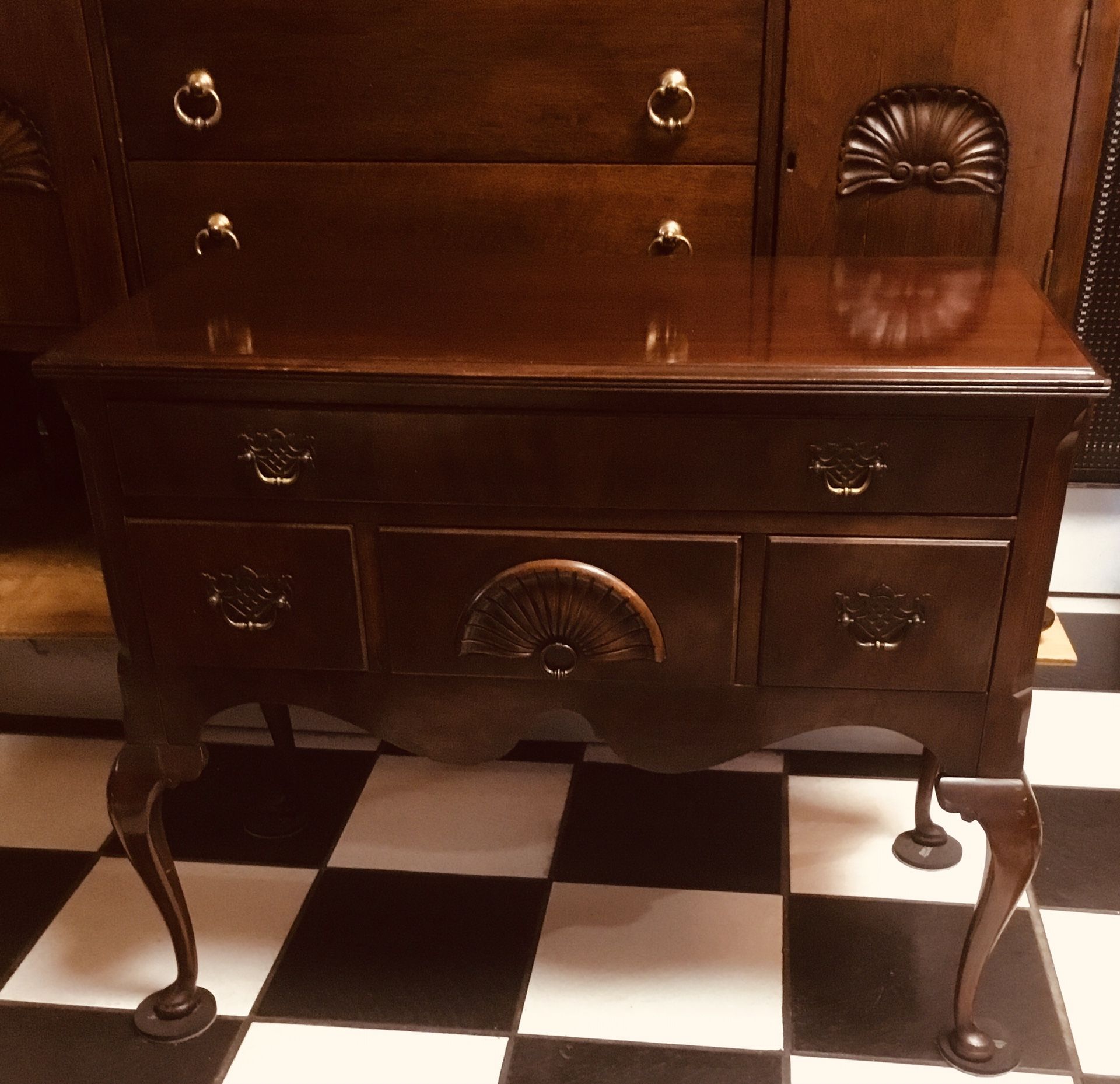 Vintage Handcrafted Shell Design Cabinet, Buffet,Sideboard , Server, Storage.