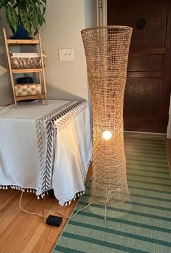 Boho Rattan Floor Lamp - Statement Piece