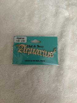 Aquarius Gold Rhinestone Nameplate Bracelet