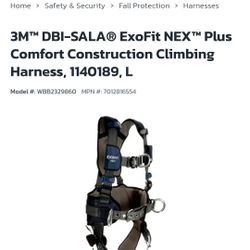 
3M™ DBI-SALA® ExoFit NEX™ Plus Comfort Construction Positioning Harness Size Large