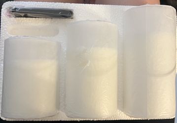 Pure White Glass Flameless Candles with Remote