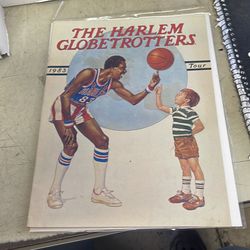 The Harlem Globetrotters 1983 game program with ticket stub