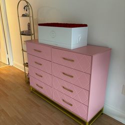 Pink Dresser (8 Drawers)
