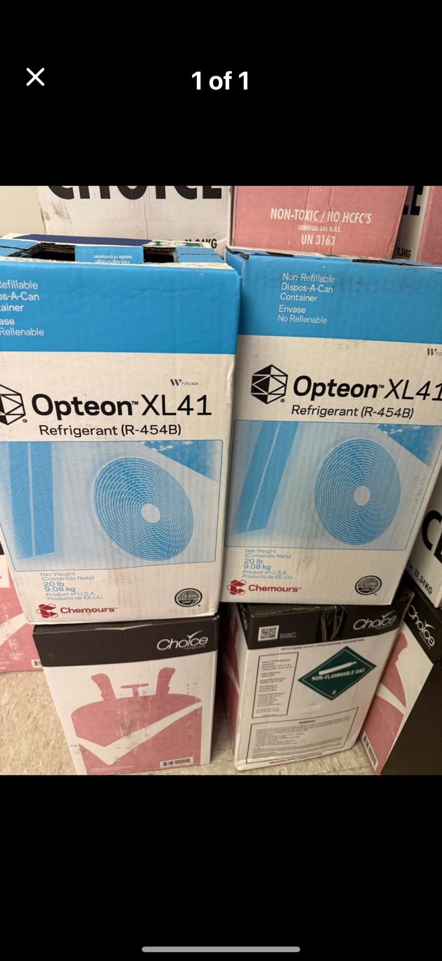 New Sealed Jugs Of R454b $1200 Each