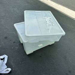 Box with lid, clear, 31x22 ½x17 "/34 gallon & Box with lid, clear, 31x22 ½x7 "/15 gallon- Storage Box