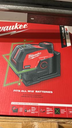 Milwaukee M12 Green Laser Kit Cross Line & Plumb Points
