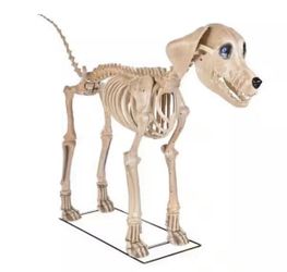 7 ft. Long Grave & Bones Skelly's Dog with LifeEyes LCD Eyes