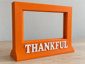 Thankful Photo Frame, Freestanding Fall Picture Display, Custom Frame and Lettering Colors