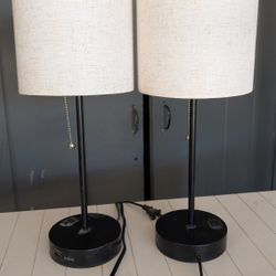 Set Of Two Lamps - 19" Tall