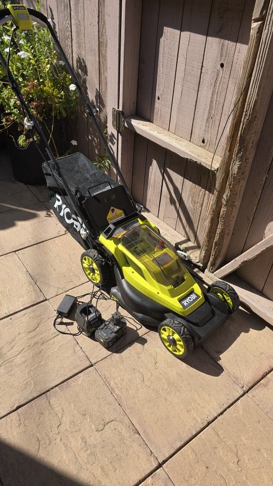 Ryobi 13-in Cordless Battery Walk Behind Push Lawn Mower