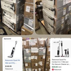 Pallets 🔴🛑  Roborock Vacuum Dyad Pro - Dyad Air -dyad Pro Combo Pallet Liquidation 