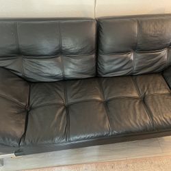 Black Leather Futon Couch