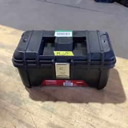 Husky 16 in. Plastic Portable Tool Box with Metal Latches in Black