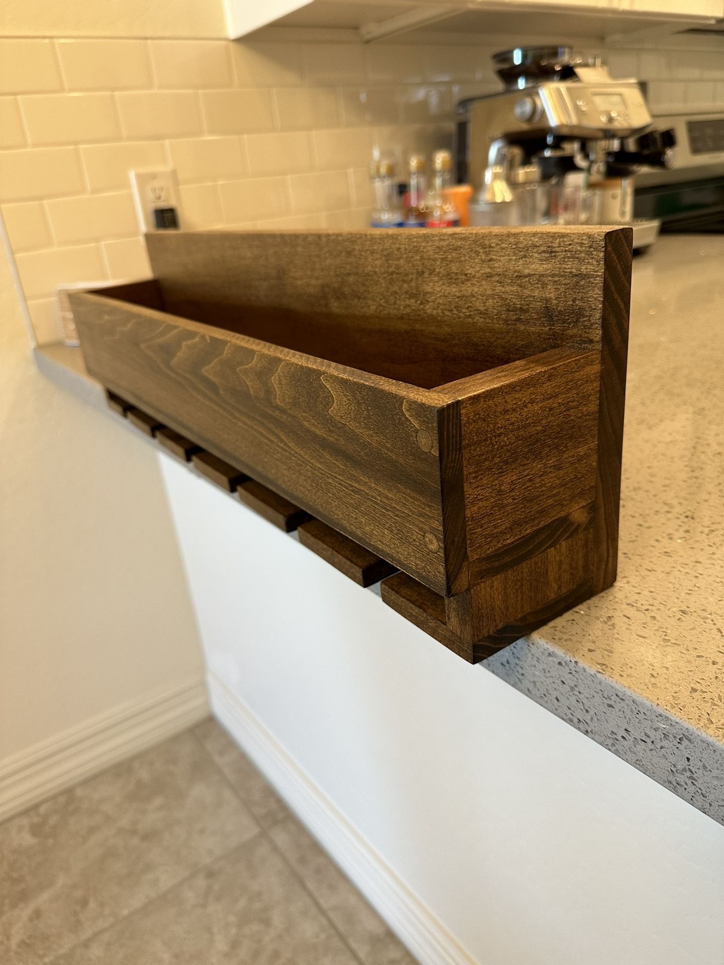 Wooden Wine Bottle And Glass Rack