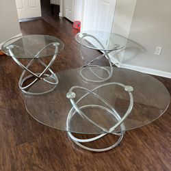 Glass Living Room Coffe Table Set